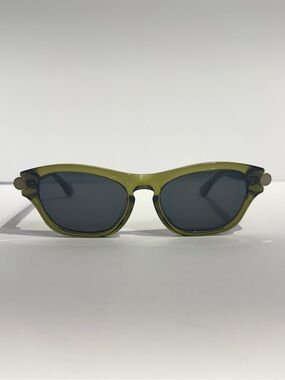 Burberry BE4430U Irregular Sunglasses with Case - Transparent Olive Green